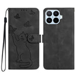 Xiaomi 17T Pro Plånboksfodral Läderfodral med Tryckt Kattfjäril och Handledsrem