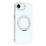 For iPhone 17th / 16th Case Rotating Kickstand PC + TPU IMD Protective Cover with Rhinestones Camera Frame