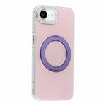For iPhone 17th / 16th Case Rotating Kickstand PC + TPU IMD Protective Cover with Rhinestones Camera Frame