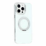 For iPhone 16 Pro Max Case Rotating Kickstand PC + TPU IMD Protective Cover with Rhinestones Camera Frame