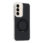 Til Samsung Galaxy A56 5G / A36 5G Cover Roterende Kickstand PC + TPU IMD Beskyttelsescover med Rhinestones Kameraramme