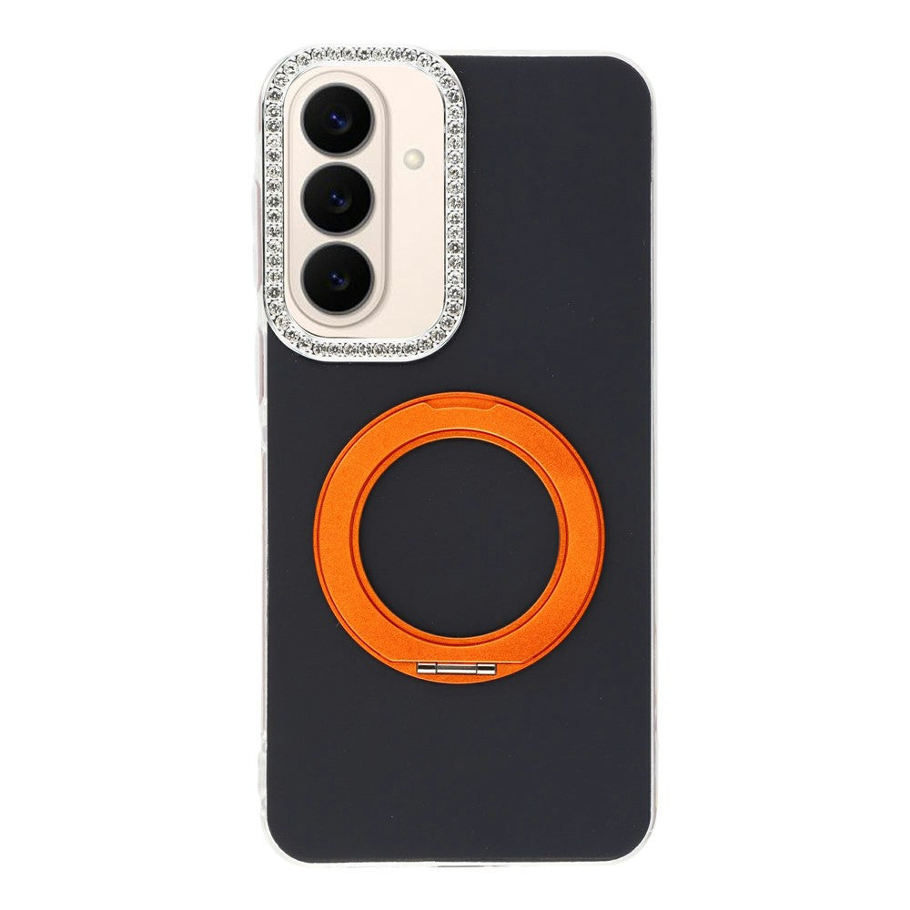 Til Samsung Galaxy A56 5G / A36 5G Cover Roterende Kickstand PC + TPU IMD Beskyttelsescover med Rhinestones Kameraramme