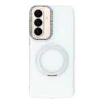 Til Samsung Galaxy A56 5G / A36 5G Cover Roterende Kickstand PC + TPU IMD Beskyttelsescover med Rhinestones Kameraramme