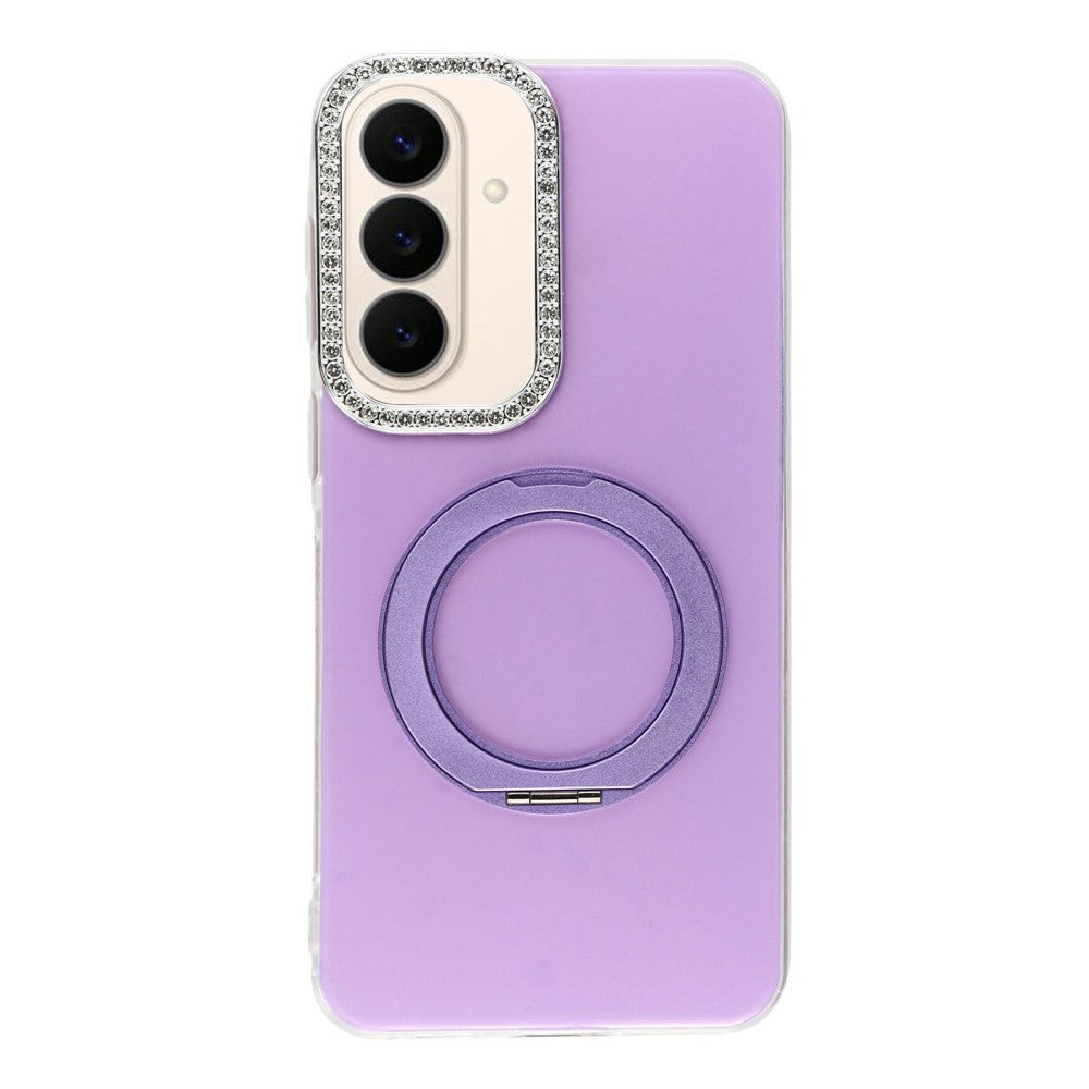 Til Samsung Galaxy A56 5G / A36 5G Cover Roterende Kickstand PC + TPU IMD Beskyttelsescover med Rhinestones Kameraramme