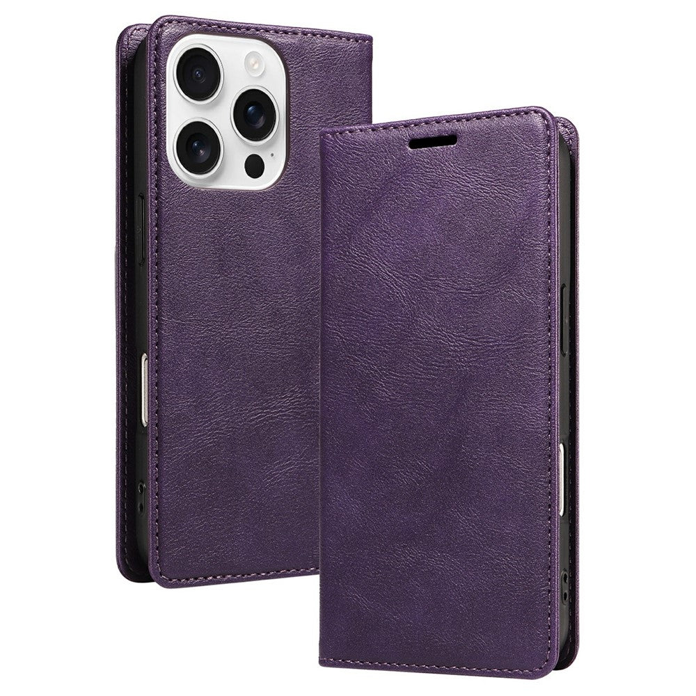 Til iPhone 16 Pro Max Pung Etui RFID Blokerende Kortpladser Stativ Magnetisk Lukning Læder Telefoncover