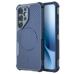 Til Samsung Galaxy S25 Magnetisk Cover Kulfibertekstur PC + TPU Hjørnebeskyttelse Telefoncover