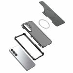 Til Samsung Galaxy S25 Magnetisk Cover Kulfibertekstur PC + TPU Hjørnebeskyttelse Telefoncover