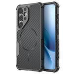Til Samsung Galaxy S25 Magnetisk Cover Kulfibertekstur PC + TPU Hjørnebeskyttelse Telefoncover