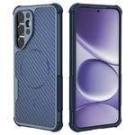 For Samsung Galaxy S25+ Magnetic Case Carbon Fiber Texture PC + TPU Corner Protection Phone Cover