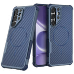 For Samsung Galaxy S25+ Magnetic Case Carbon Fiber Texture PC + TPU Corner Protection Phone Cover