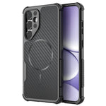 For Samsung Galaxy S25+ Magnetic Case Carbon Fiber Texture PC + TPU Corner Protection Phone Cover