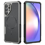 Samsung Galaxy A56 5G / A36 5G / A37 5G magnetisk cover med kulfiberstruktur, PC + TPU-mobilcover med hjørnebeskyttelse