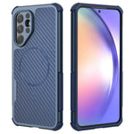 Samsung Galaxy A56 5G / A36 5G / A37 5G magnetisk cover med kulfiberstruktur, PC + TPU-mobilcover med hjørnebeskyttelse
