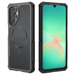 For Samsung Galaxy A27 5G Magnetic Case Carbon Fiber Texture PC + TPU Corner Protection Phone Cover