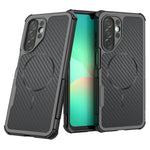 For Samsung Galaxy A27 5G Magnetic Case Carbon Fiber Texture PC + TPU Corner Protection Phone Cover