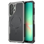 For Samsung Galaxy A27 5G Magnetic Case Carbon Fiber Texture PC + TPU Corner Protection Phone Cover