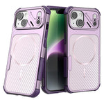 For iPhone 15 Magnetic Case Carbon Fiber Texture PC + TPU Corner Protection Phone Cover