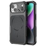 For iPhone 15 Magnetic Case Carbon Fiber Texture PC + TPU Corner Protection Phone Cover