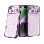 Magnetisk cover til iPhone 14 / 13 med kulfibertekstur PC + TPU-hjørnebeskyttelse