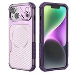 Magnetisk cover til iPhone 14 / 13 med kulfibertekstur PC + TPU-hjørnebeskyttelse