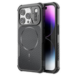 For iPhone 13 Pro Magnetic Case Carbon Fiber Texture PC + TPU Corner Protection Phone Cover