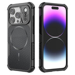 Til iPhone 13 Pro Max Magnetisk Cover i Kulfibertekstur PC + TPU Hjørnebeskyttelse Telefoncover
