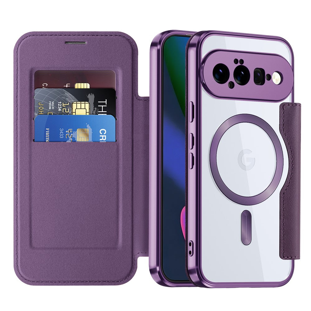 Til Google Pixel 11 Magnetisk Etui RFID Blokerende Kortholder Læder Telefoncover med Linsefilm