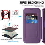 Til Google Pixel 11 Magnetisk Etui RFID Blokerende Kortholder Læder Telefoncover med Linsefilm