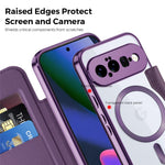 Til Google Pixel 11 Magnetisk Etui RFID Blokerende Kortholder Læder Telefoncover med Linsefilm