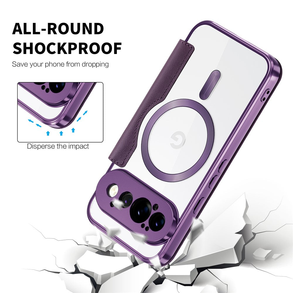 Til Google Pixel 11 Pro Magnetisk Cover RFID-blokerende Kortholder Læder Telefoncover med Linsefilm