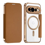 Til Google Pixel 11 Pro Magnetisk Cover RFID-blokerende Kortholder Læder Telefoncover med Linsefilm