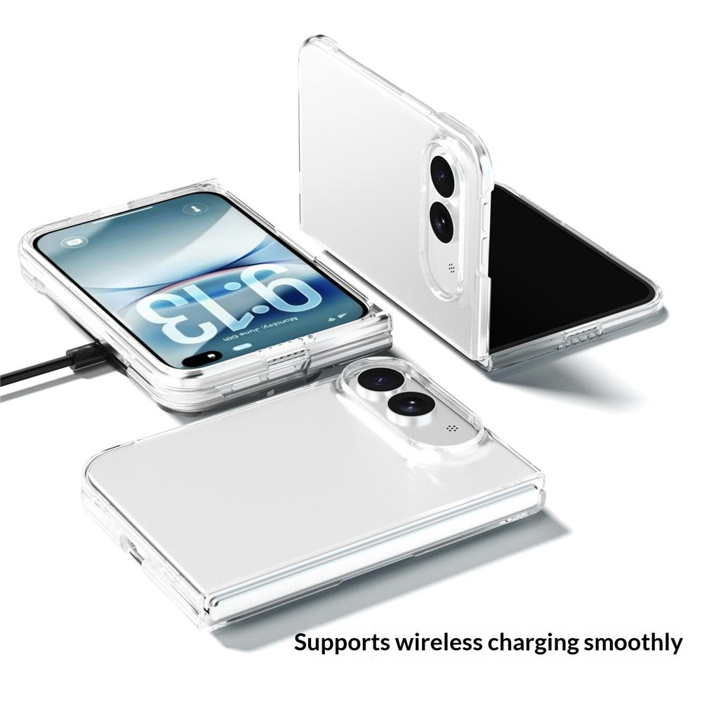 For iPhone Fold Clear Case Anti-Drop Hard PC Phone Cover