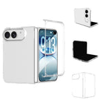 For iPhone Fold Clear Case Anti-Drop Hard PC Phone Cover