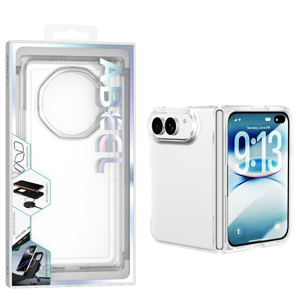 For iPhone Fold Clear Case Anti-Drop Hard PC Phone Cover