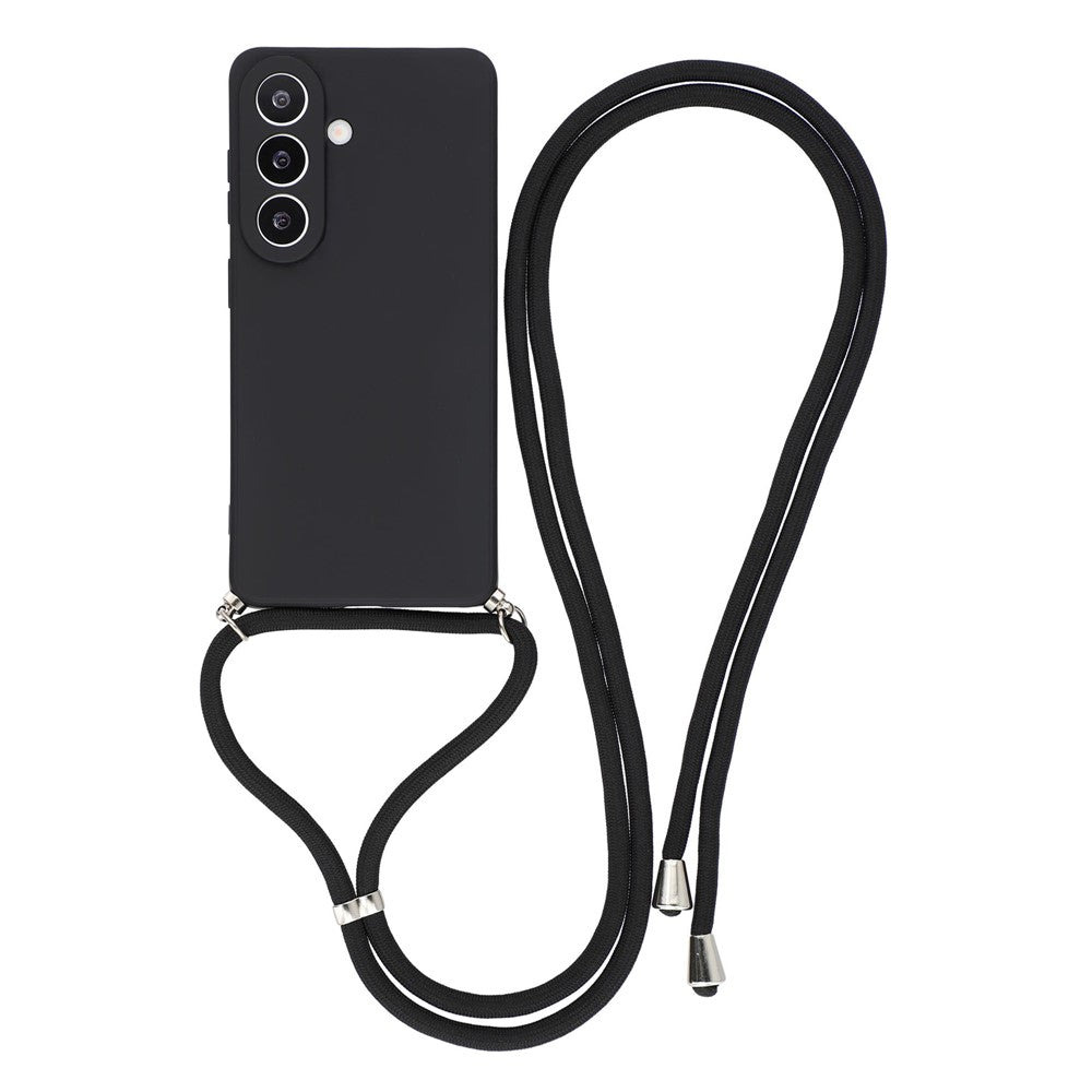 For Samsung Galaxy S26 FE Case Flexible TPU Fiber Lining Anti-Shock Crossbody Phone Cover
