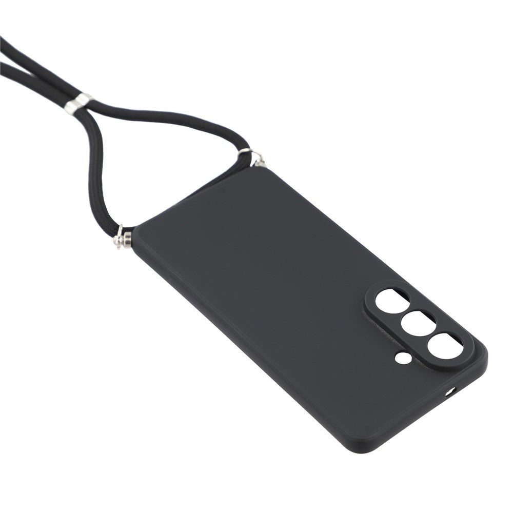 For Samsung Galaxy S26 FE Case Flexible TPU Fiber Lining Anti-Shock Crossbody Phone Cover