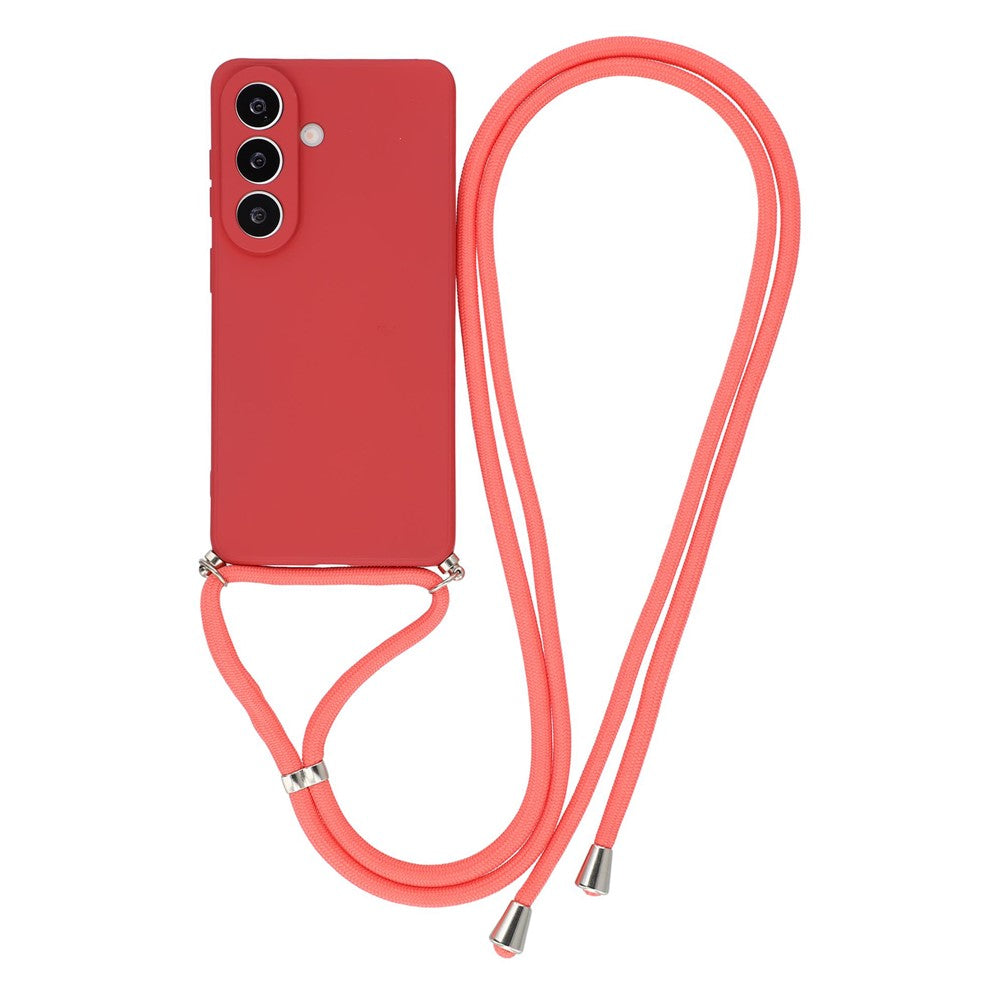 For Samsung Galaxy S26 FE Case Flexible TPU Fiber Lining Anti-Shock Crossbody Phone Cover