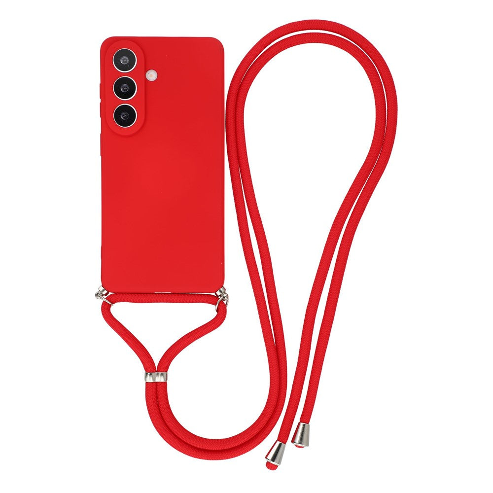 For Samsung Galaxy S26 FE Case Flexible TPU Fiber Lining Anti-Shock Crossbody Phone Cover