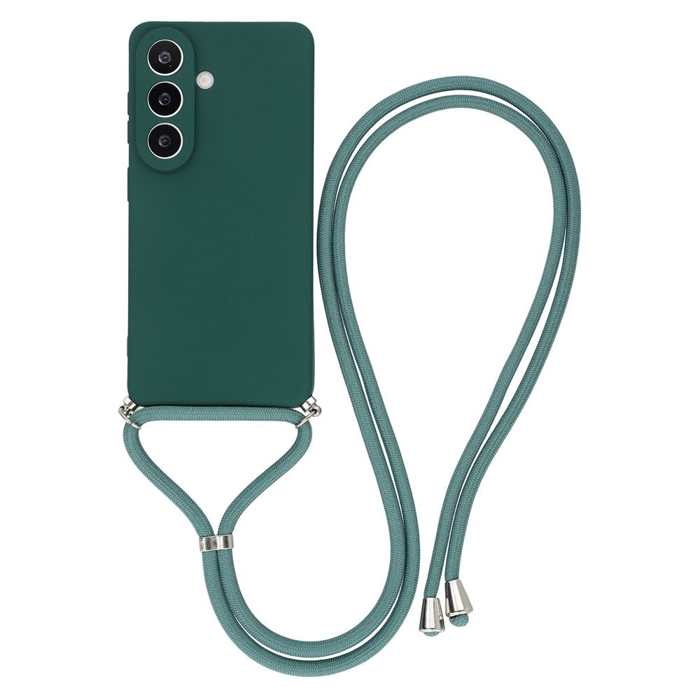 For Samsung Galaxy S26 FE Case Flexible TPU Fiber Lining Anti-Shock Crossbody Phone Cover