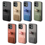 For OnePlus N6 4G Case Cloth Texture TPU PU Leather PC Phone Back Cover with Card Holder Kickstand