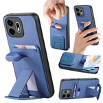 For OnePlus N6 4G Case Cloth Texture TPU PU Leather PC Phone Back Cover with Card Holder Kickstand