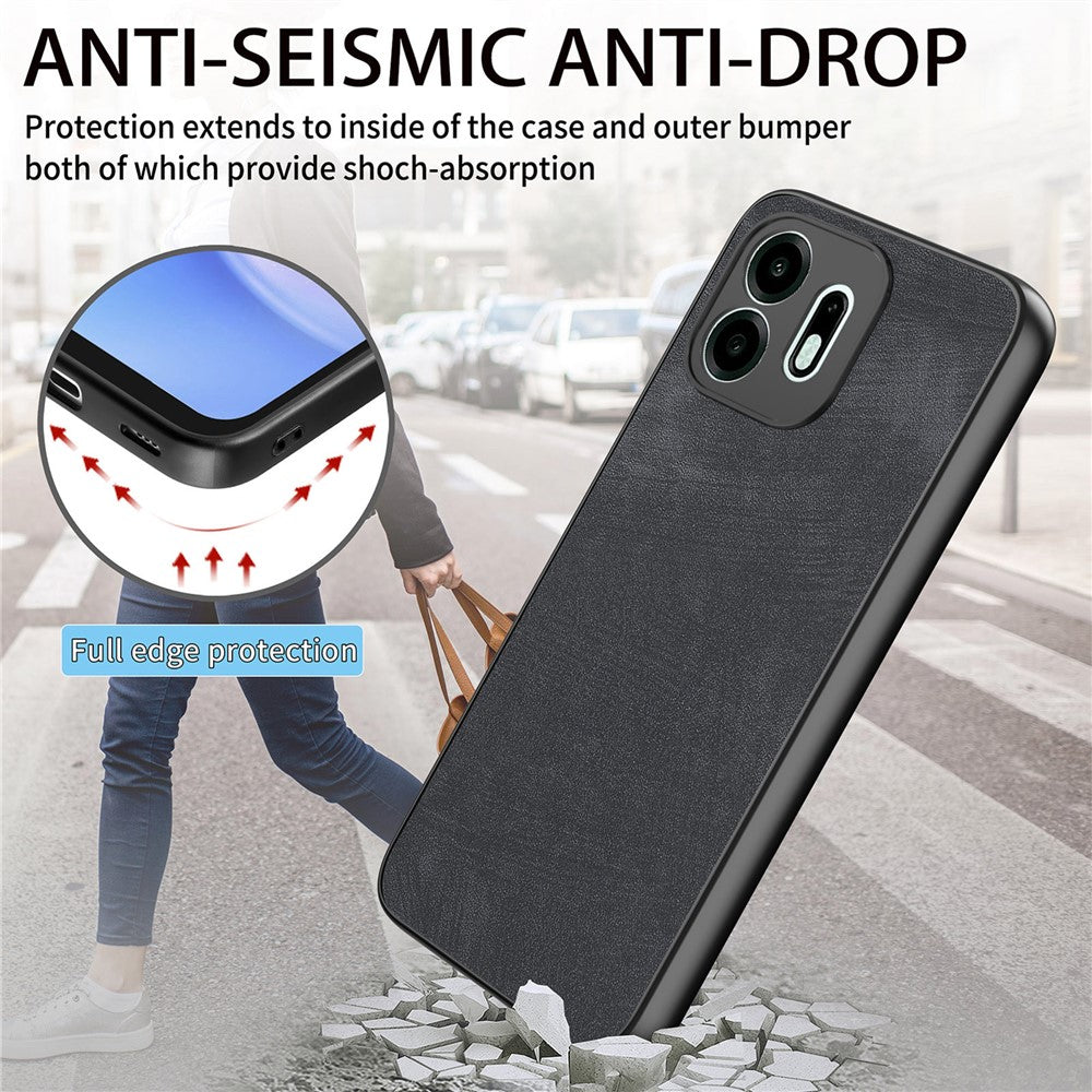 For OnePlus N6 4G Case Shockproof Slim Retro Leather Phone Back Cover