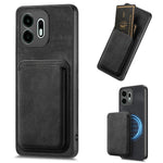 For OnePlus N6 4G Magnetic Case Retro Leather + TPU Phone Cover with Detachable Card Slot