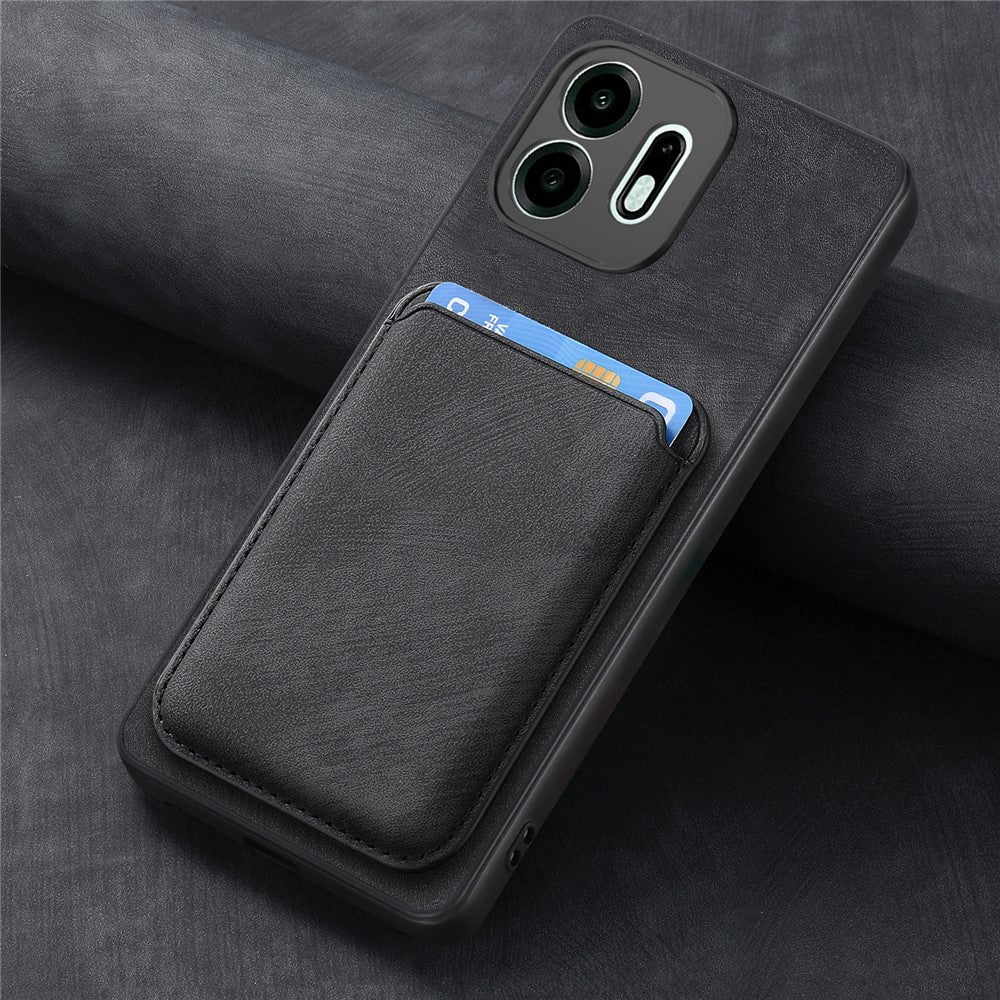 For OnePlus N6 4G Magnetic Case Retro Leather + TPU Phone Cover with Detachable Card Slot