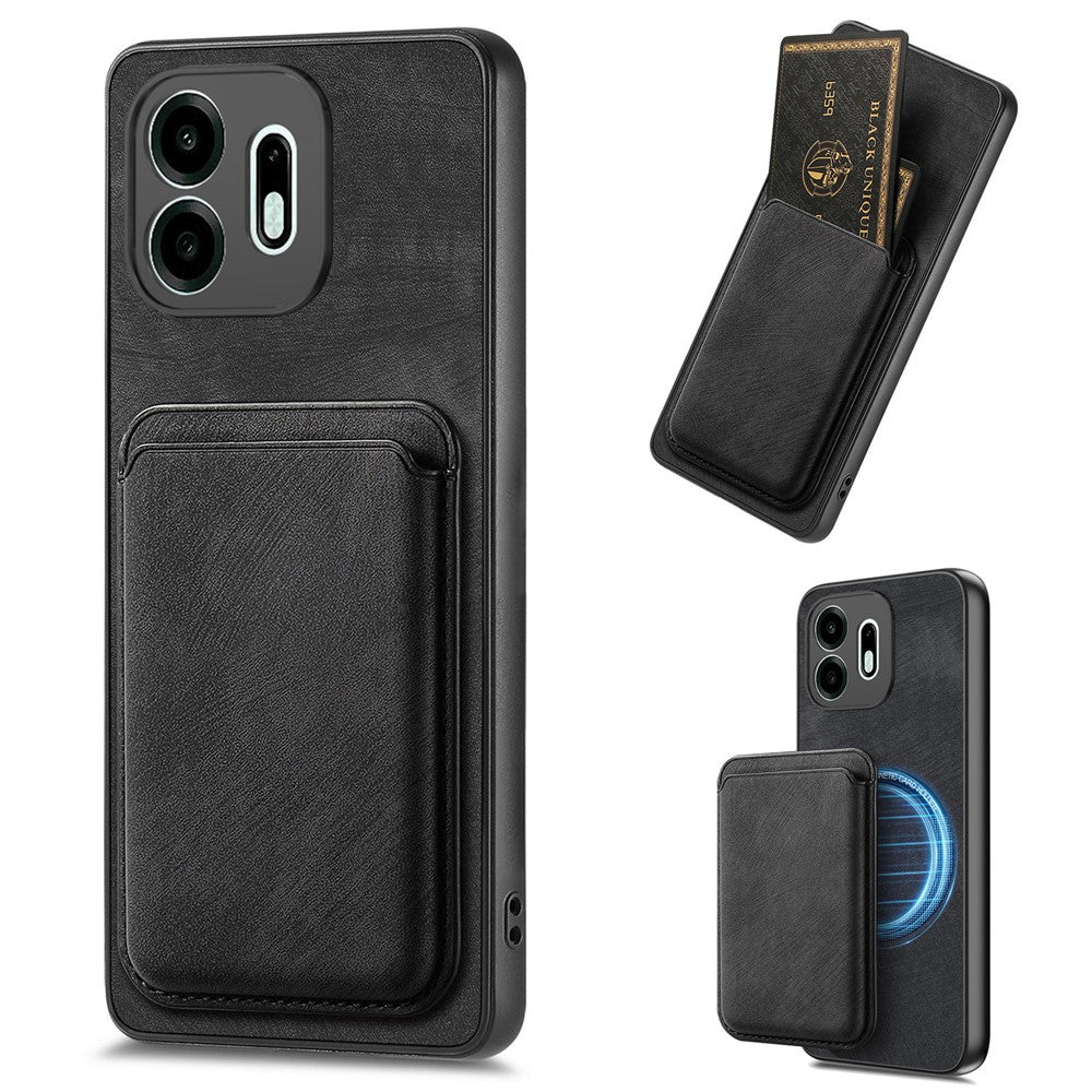 For OnePlus N6 4G Magnetic Case Retro Leather + TPU Phone Cover with Detachable Card Slot