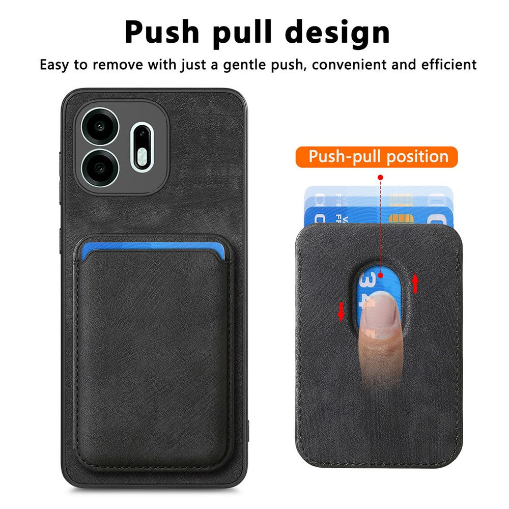 For OnePlus N6 4G Magnetic Case Retro Leather + TPU Phone Cover with Detachable Card Slot