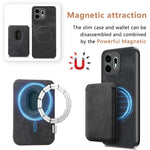 For OnePlus N6 4G Magnetic Case Retro Leather + TPU Phone Cover with Detachable Card Slot