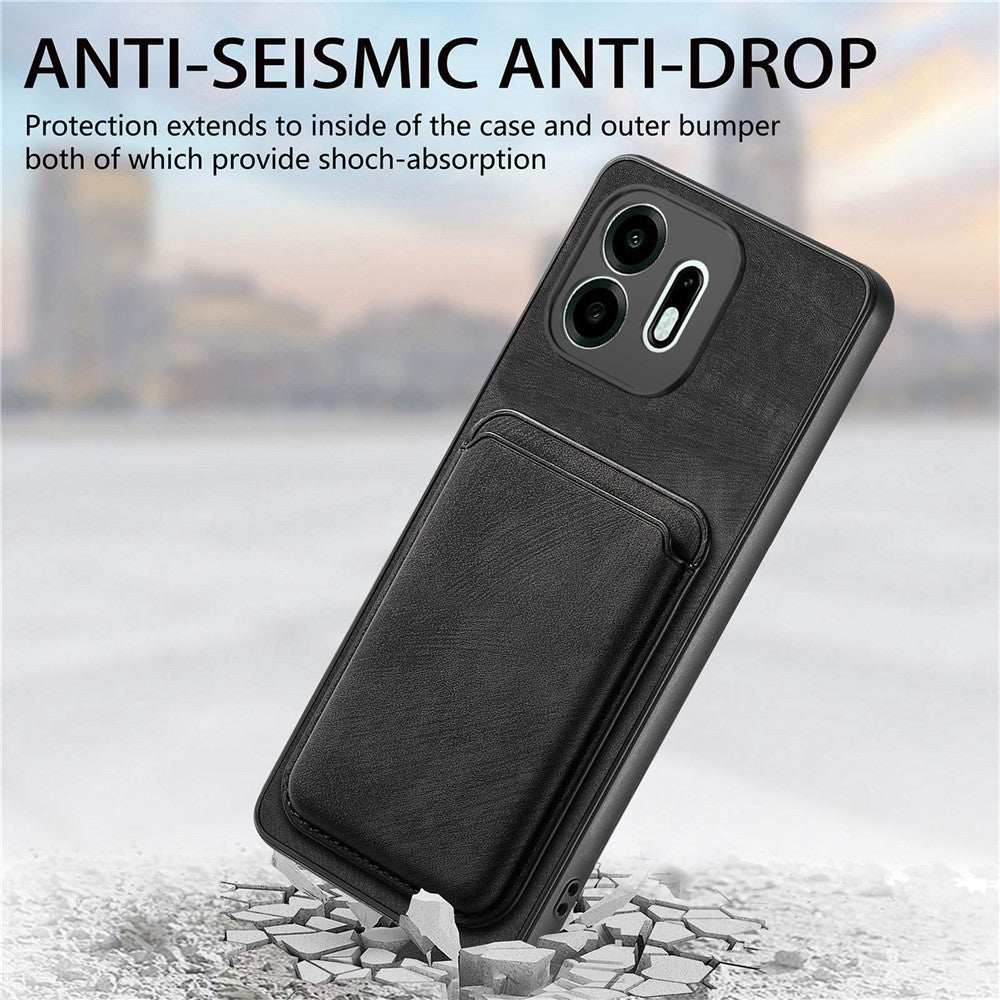 For OnePlus N6 4G Magnetic Case Retro Leather + TPU Phone Cover with Detachable Card Slot