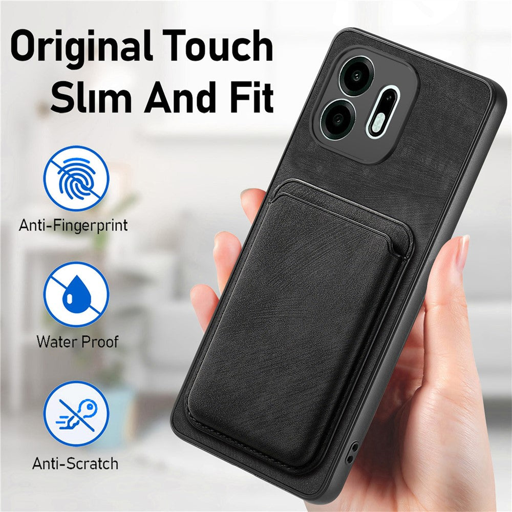For OnePlus N6 4G Magnetic Case Retro Leather + TPU Phone Cover with Detachable Card Slot