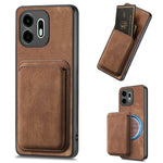 For OnePlus N6 4G Magnetic Case Retro Leather + TPU Phone Cover with Detachable Card Slot